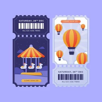 Carnival tickets design Stock Illustration