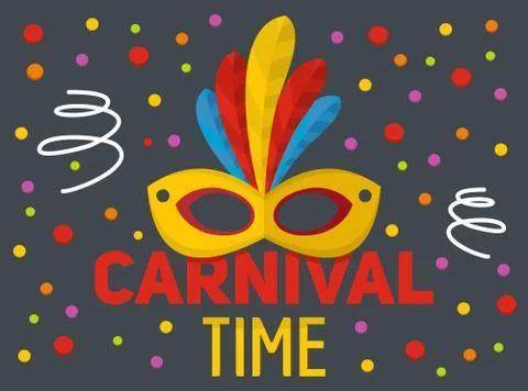 Carnival time logo, flat style Illustrazione stock