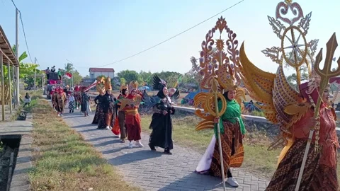 Carnival with unique dress theme Stock Footage 283596733