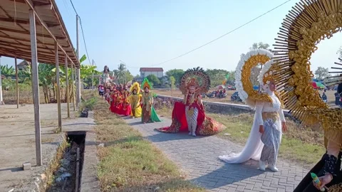 Carnival with unique dress theme Stock Footage 283596846