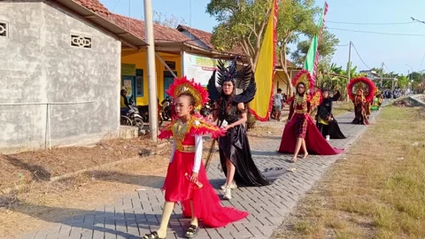 Carnival with unique dress theme Stock Footage 283597467