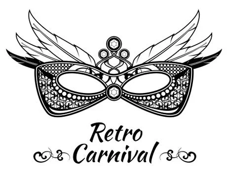 Carnival vector background poster flayer invitation with masquerade masks Stock Illustration