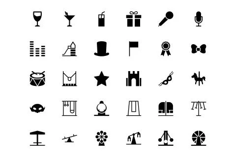Carnival Vector Icons Collection Stock Illustration