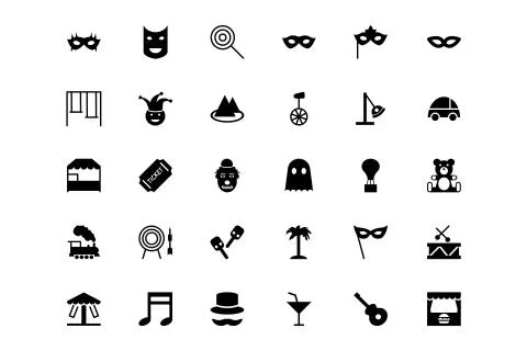 Carnival Vector Icons Set Illustrazione stock