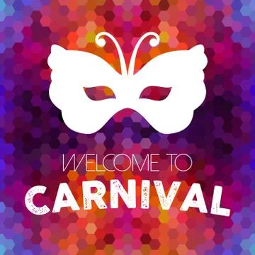 Carnival vintage mask on colorful background Stock Illustration