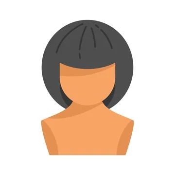 Carnival wig icon flat vector. Long hair Stock Illustration