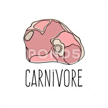 CARNIVORE Healthy Nutrition Mind Diet Vector Illustration Set Stock Illustration
