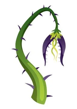 Carnivorous plant. Cartoon flytrap or flower predator. Angry flower monster Stock Illustration