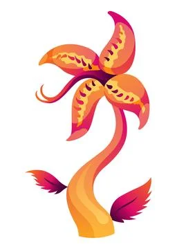 Carnivorous plant. Cartoon flytrap or flower predator. Angry flower monster Stock Illustration