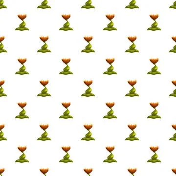 Carnivorous plant monster seamless pattern repeating wallpaper Illustrazione stock