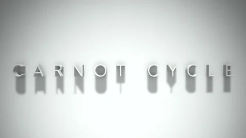 Carnot cycle 3D title animation white text on a white background Stock Footage 298898201