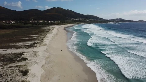 CARNOTA BEACH GREAT VIEW DRONE Stock Footage 90132826