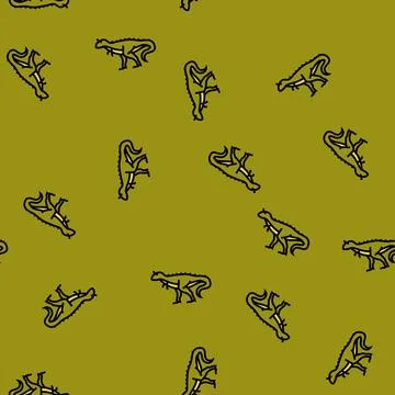 Carnotaurus dinosaur animal vector seamless pattern Stock Illustration