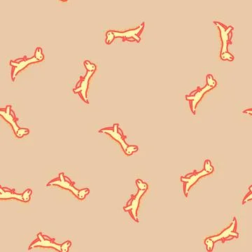 Carnotaurus dinosaur animal vector seamless pattern Stock Illustration