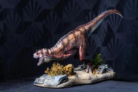 Carnotaurus Dinosaur in the dark Stock Photos