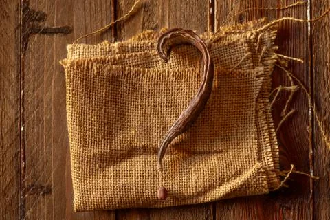 Carob Pod with Question Mark Shape Stock Photos