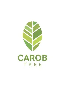 Carob tree leaf logo. Template, vector Stock-Illustration