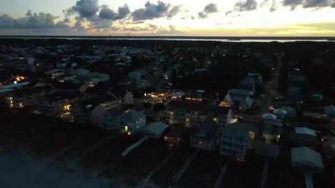 Carolina Beach at Night Stock Footage 203583237