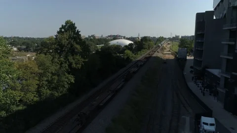 Carolina Panthers Practice Facility Charlotte Partly Cloudy Sunny Summer Aer Stock Footage 137554922