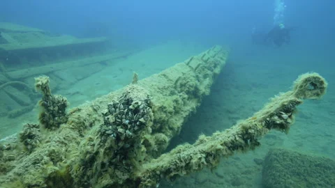 Caroline Rose Shipwreck in Fathom Five National Park-Tobermory, Canada Stock Footage 311129679