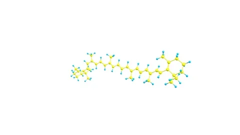 Carotene molecular structure rotating video Stock Footage 114612184