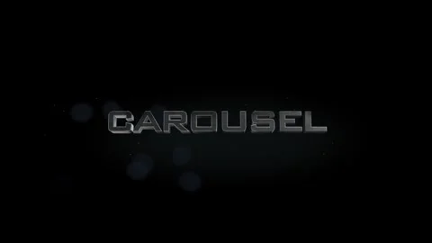 Carousel 3D title metal text on black alpha channel background Stock Footage 256947458