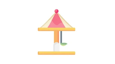 A carousel adorned with an array of bright, colorful balls, creating a chee.. Video stock 332474896