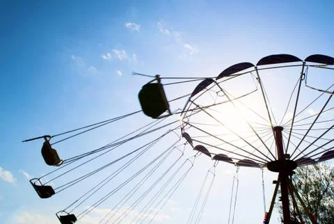 Carousel against sky Foto stock