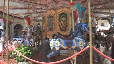 Carousel at the amusement park Stock Footage 101340711