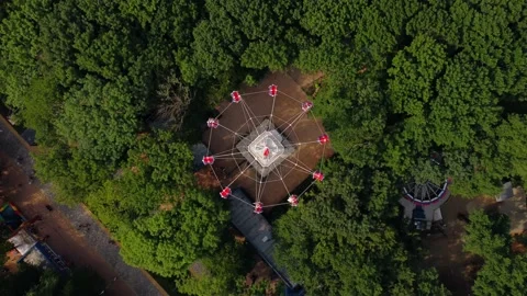 Carousel in the amusement park Stock Footage 208398138