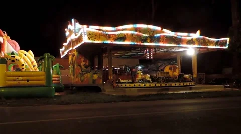 Carousel - at an amusement park - loop Stock Footage 45227861
