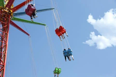 Carousel in an amusement park Stock Photos
