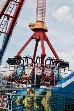 Carousel in amusement park Stock Photos