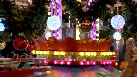 Carousel in amusementpark. Stock Footage 165480066