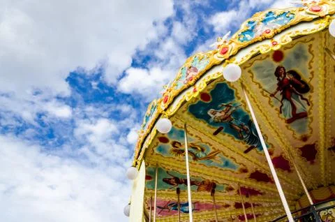 Carousel and beautiful sky Stock Photos
