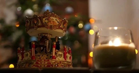 A carousel and a candle Stock Footage 83842635