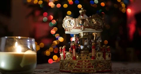 A carousel and a candle Stock Footage 83844817