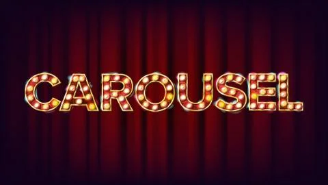 Carousel Banner Sign Vector. For Poster, Brochure Design. Circus Style 3D Stock Illustration