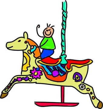 Carousel Boy Stock-Illustration