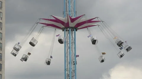 Carousel with cabins going up in London Stock Footage 61072516