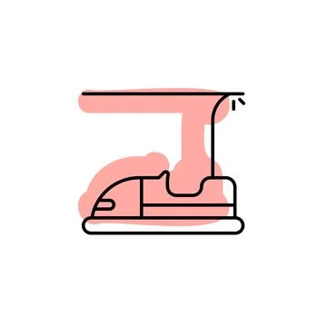 Carousel, car with color shadow vector icon in amusement set Stock Illustration