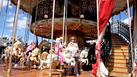 Carousel in the center of Moscow Stock Footage 105297672