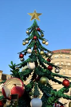 Carousel like Christmas tree Stock Photos