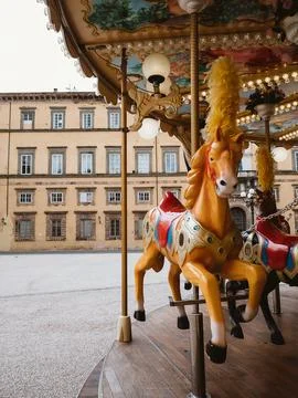 Carousel in the City Stock Photos