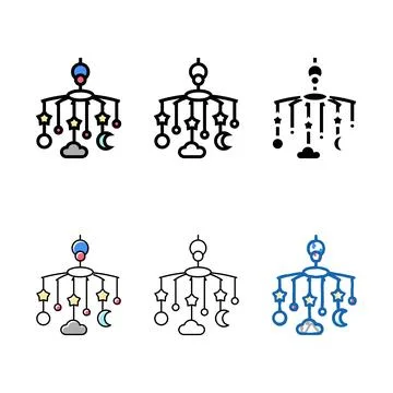 Carousel per crib forms baby color icon vector Stock Illustration