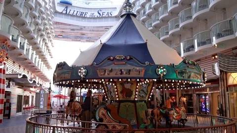 Carousel on a cruise ship deck. Allure ... | Stock Video | Pond5