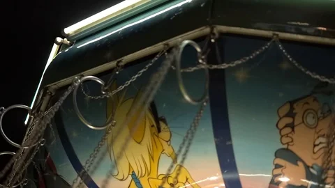 Carousel in the evening in the summer Video stock 115603280