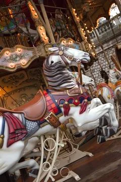 Carousel at a fairground Stock Photos