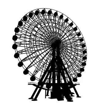 Carousel Ferris Wheel Vector Stockillustratie