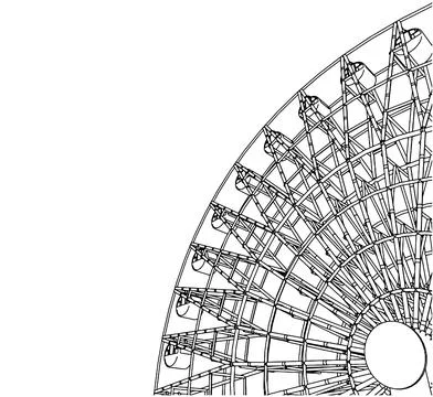 Carousel Ferris Wheel Vector 스톡 일러스트